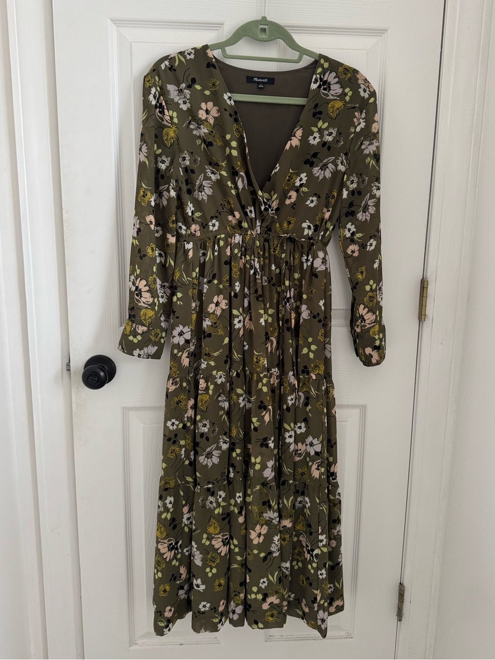 Olive Green Floral Madewell Dress
